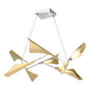 Plume 8-Light LED Pendant in Vintage Platinum with Modern Brass Accent - 135007-LED-STND-82-86 by Hubbardton Forge