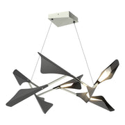 Plume 8-Light LED Pendant in Sterling with Black Accent - 135007-LED-STND-85-10 by Hubbardton Forge