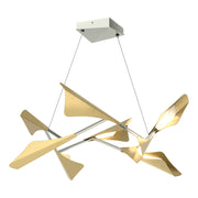 Plume 8-Light LED Pendant in Sterling with Modern Brass Accent - 135007-LED-STND-85-86 by Hubbardton Forge