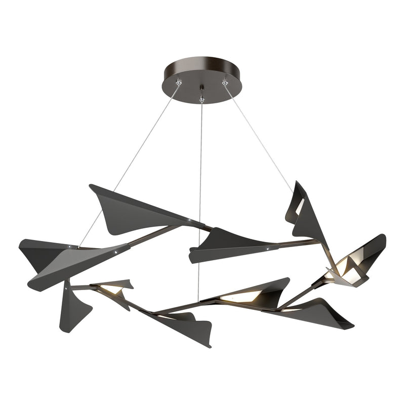 Plume 12-Light LED Pendant in Oil Rubbed Bronze with Black Accent - 135008-LED-STND-14-10 by Hubbardton Forge