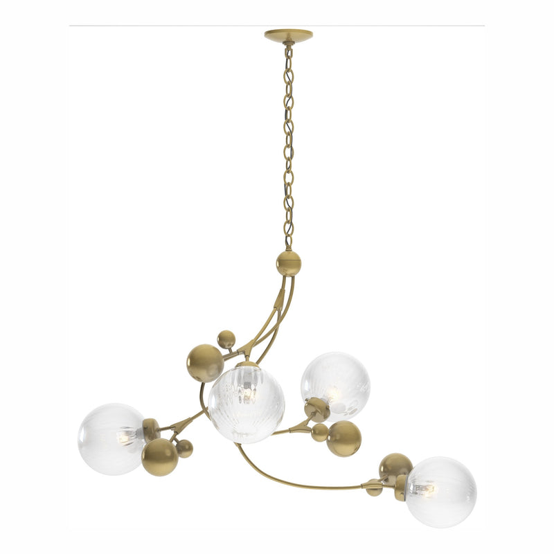 Sprig 4-Light 42" Chandelier in Modern Brass