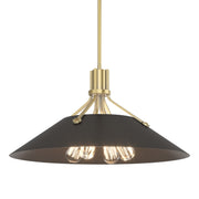 Henry Pendant in Modern Brass with Oil Rubbed Bronze Accent - 136340-SKT-MULT-86-14 by Hubbardton Forge