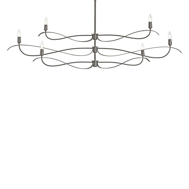 Willow 6-Light Large Chandelier in Natural Iron - 136352-SKT-MULT-20 by Hubbardton Forge