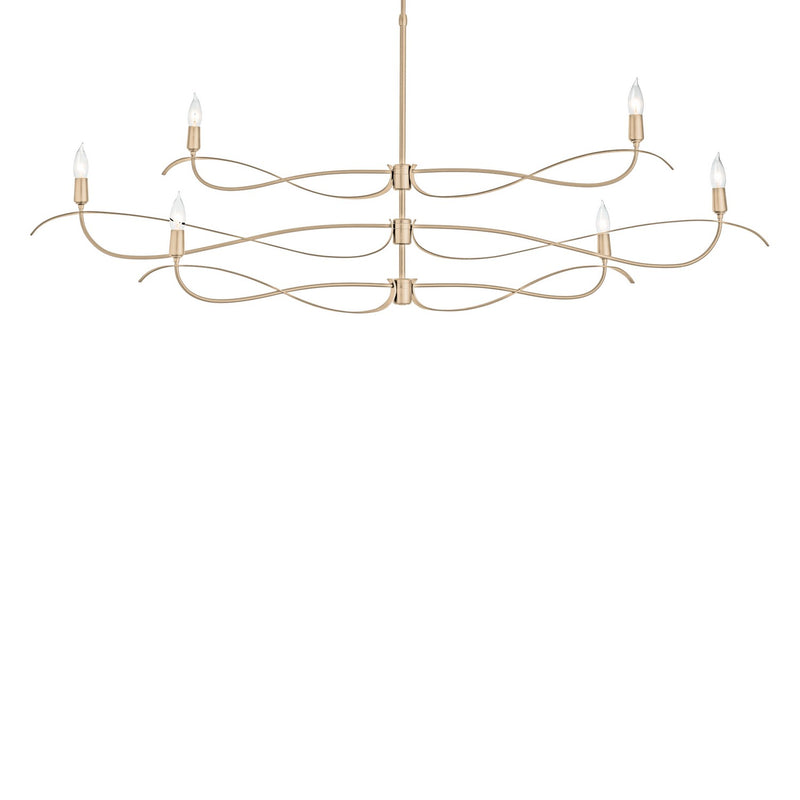 Willow 6-Light Large Chandelier in Soft Gold - 136352-SKT-MULT-84 by Hubbardton Forge