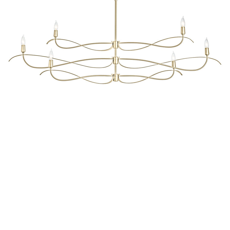 Willow 6-Light Large Chandelier in Modern Brass - 136352-SKT-MULT-86 by Hubbardton Forge
