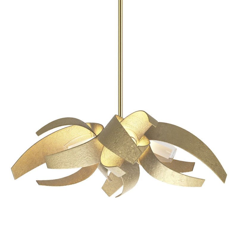 Corona 4-Light 18.25" Chandelier in Modern Brass
