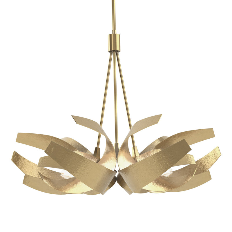 Corona 6-Light 26.9" Chandelier in Modern Brass