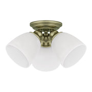 Somerville 3-Light Semi-Flush Mount in Antique Brass