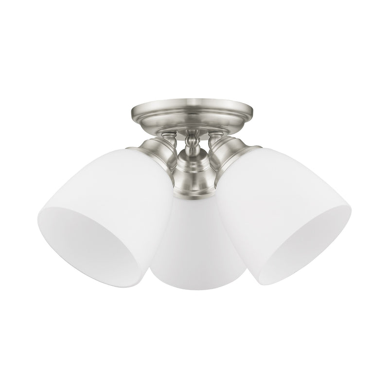 Somerville 3-Light Semi-Flush Mount in Brushed Nickel