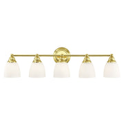 Somerville 5-Light Bath Vanity Light in Polished Brass
