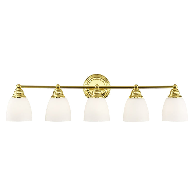 Somerville 5-Light Bath Vanity Light in Polished Brass
