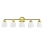Somerville 5-Light Bath Vanity Light in Polished Brass