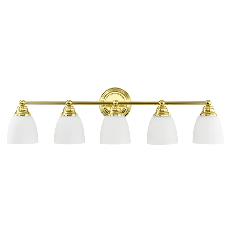 Somerville 5-Light Bath Vanity Light in Polished Brass