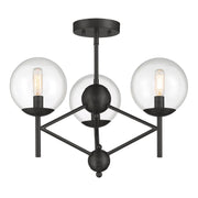Auresa 3-Light Semi-Flush Mount in Coal