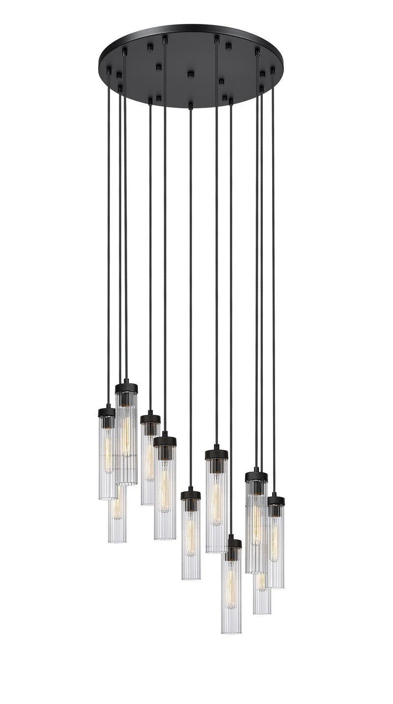 Beau 11 Light Chandelier in Matte Black - Lamps Expo