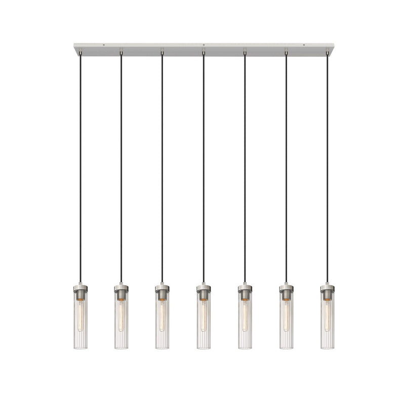 Beau Seven Light Linear Chandelier in Brushed Nickel - Lamps Expo