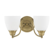 Somerville 2-Light Armed Bath Vanity Light in Antique Brass