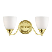 Somerville 2-Light Armed Bath Vanity Light in Polished Brass