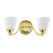 Somerville 2-Light Armed Bath Vanity Light in Polished Brass