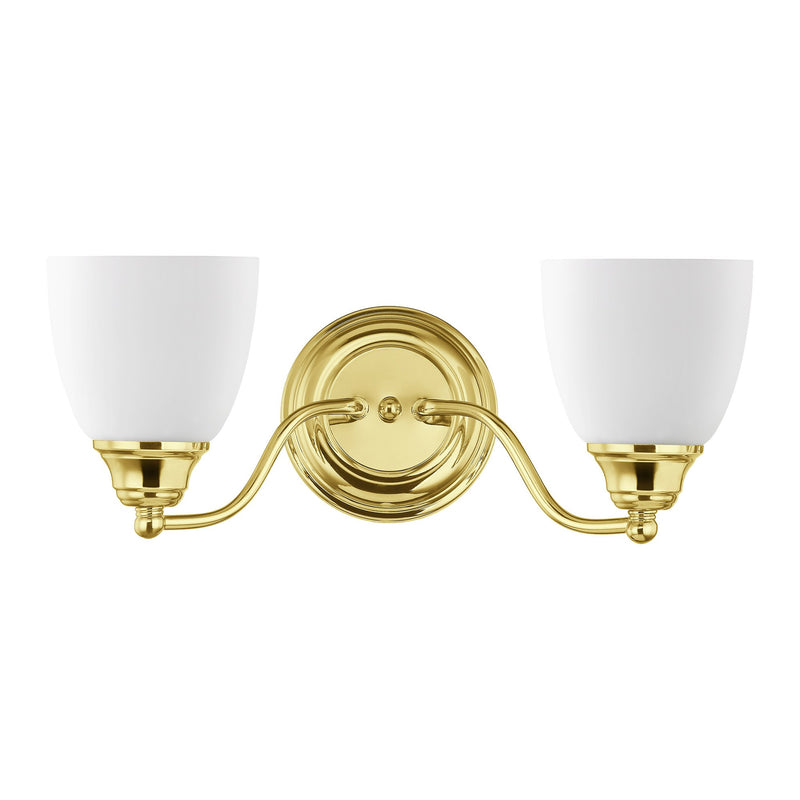 Somerville 2-Light Armed Bath Vanity Light in Polished Brass