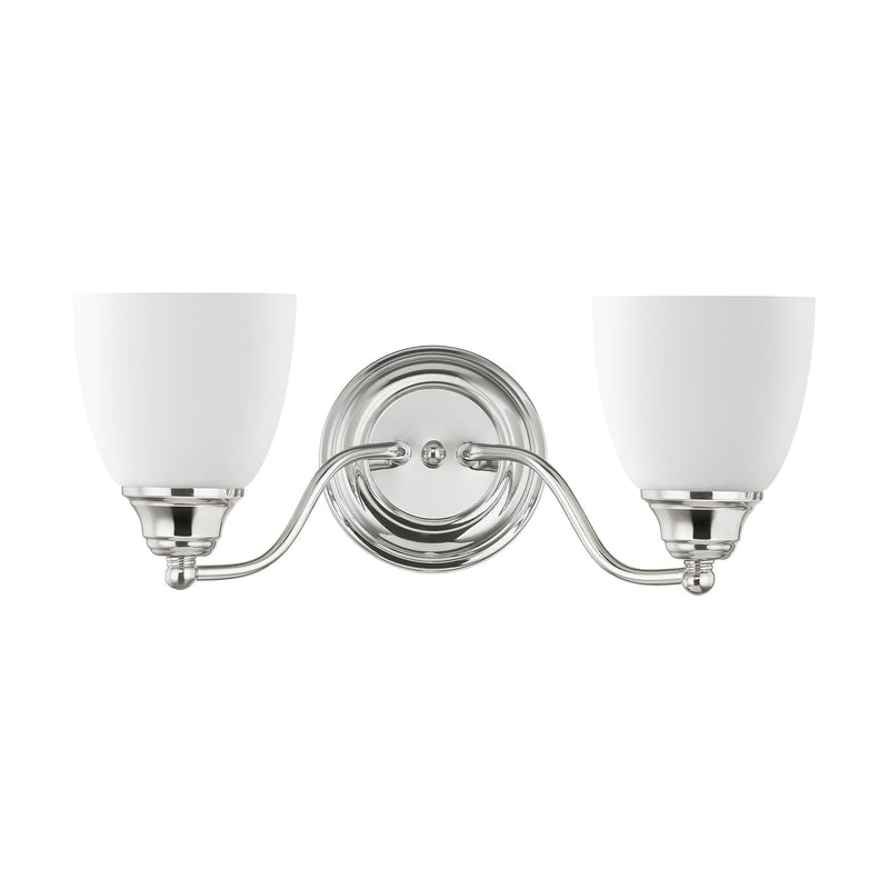 Somerville 2-Light Armed Bath Vanity Light in Polished Chrome