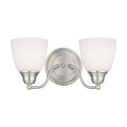Somerville 2-Light Armed Bath Vanity Light in Brushed Nickel