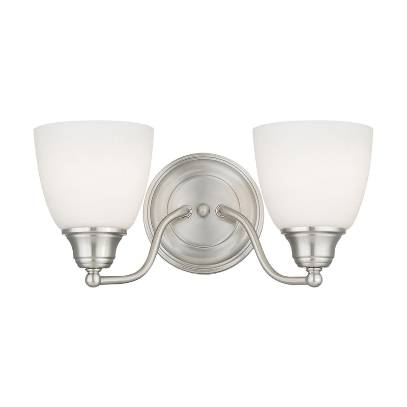 Somerville 2-Light Armed Bath Vanity Light in Brushed Nickel