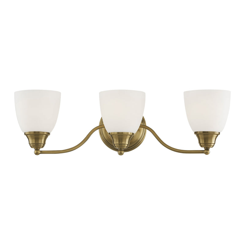 Somerville 3-Light Armed Bath Vanity Light in Antique Brass