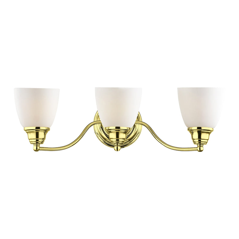 Somerville 3-Light Armed Bath Vanity Light in Polished Brass