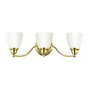 Somerville 3-Light Armed Bath Vanity Light in Polished Brass