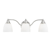 Somerville 3-Light Armed Bath Vanity Light in Brushed Nickel