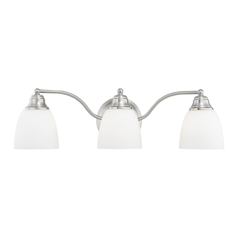 Somerville 3-Light Armed Bath Vanity Light in Brushed Nickel