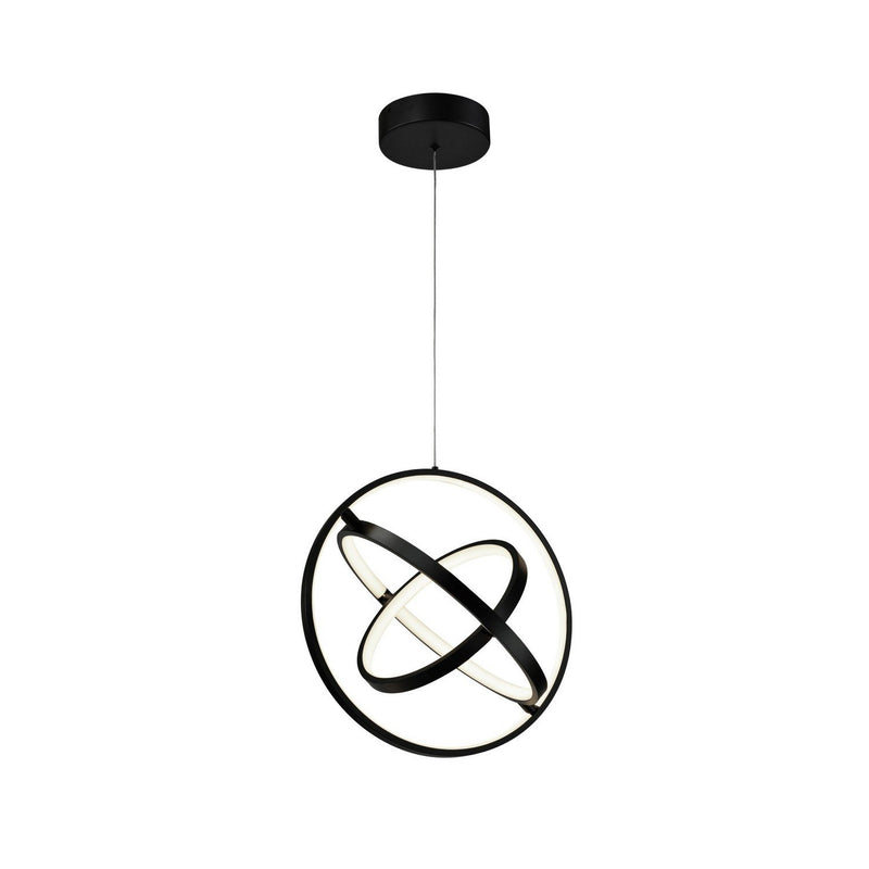 Sienna 15.75" LED Globe Pendant in Semi Gloss Black