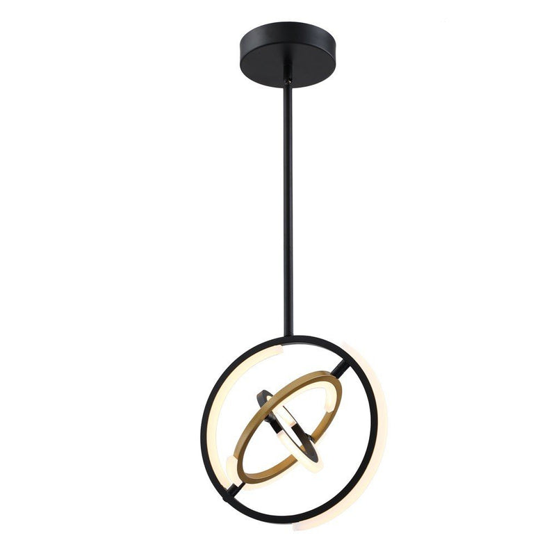 Trilogy 13" LED Pendant in Black and Gold