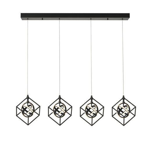 Tulip 4-Light LED Linear Pendant in Matte Black
