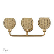 Summervine 3-Light Bath Vanity Light in Antique Gold Leaf