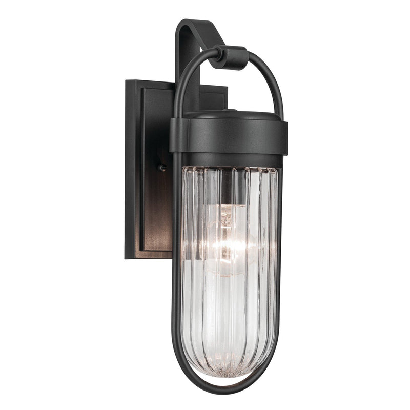 Brix Small Outdoor Wall Sconce in Textured Black