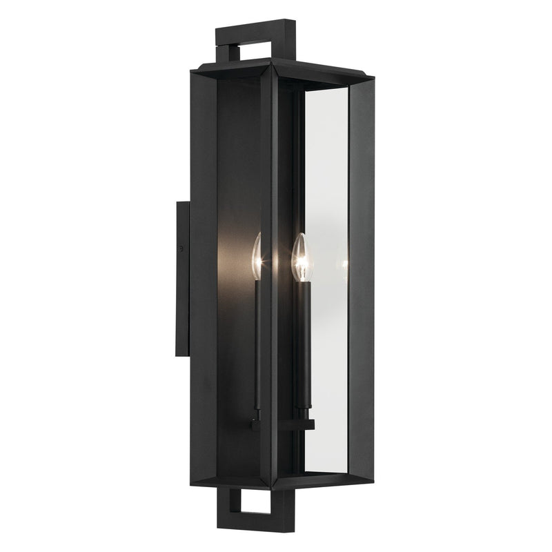Kroft Extra Large 2-Light Outdoor Wall Lantern in Textured Black