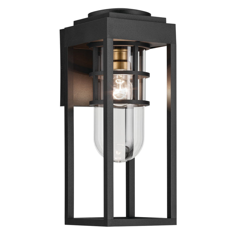 Hone Medium Outdoor Wall Lantern in Textured Black