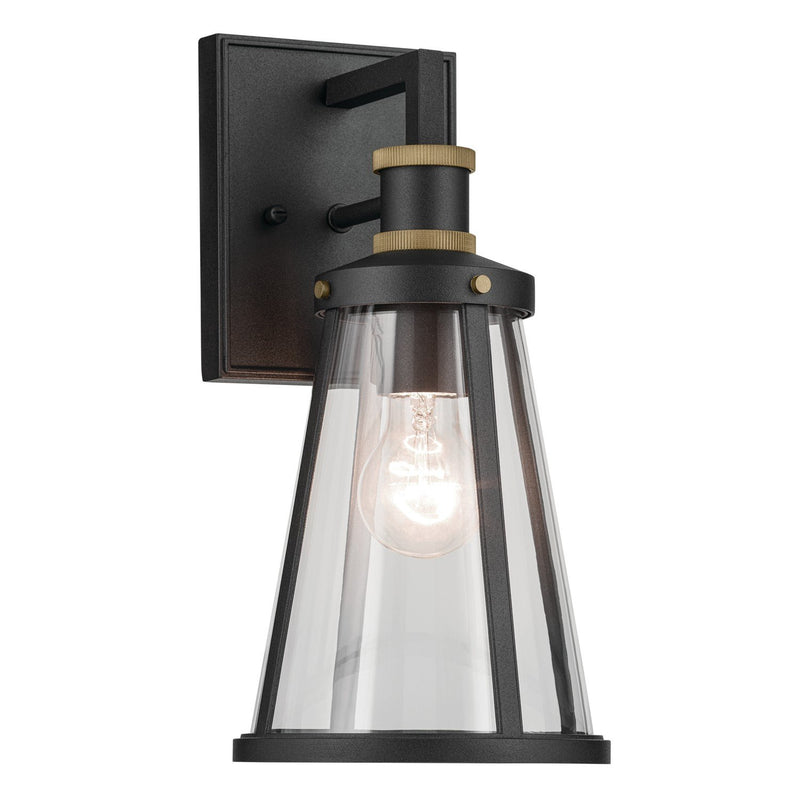Talman Small Outdoor Wall Lantern in Textured Black