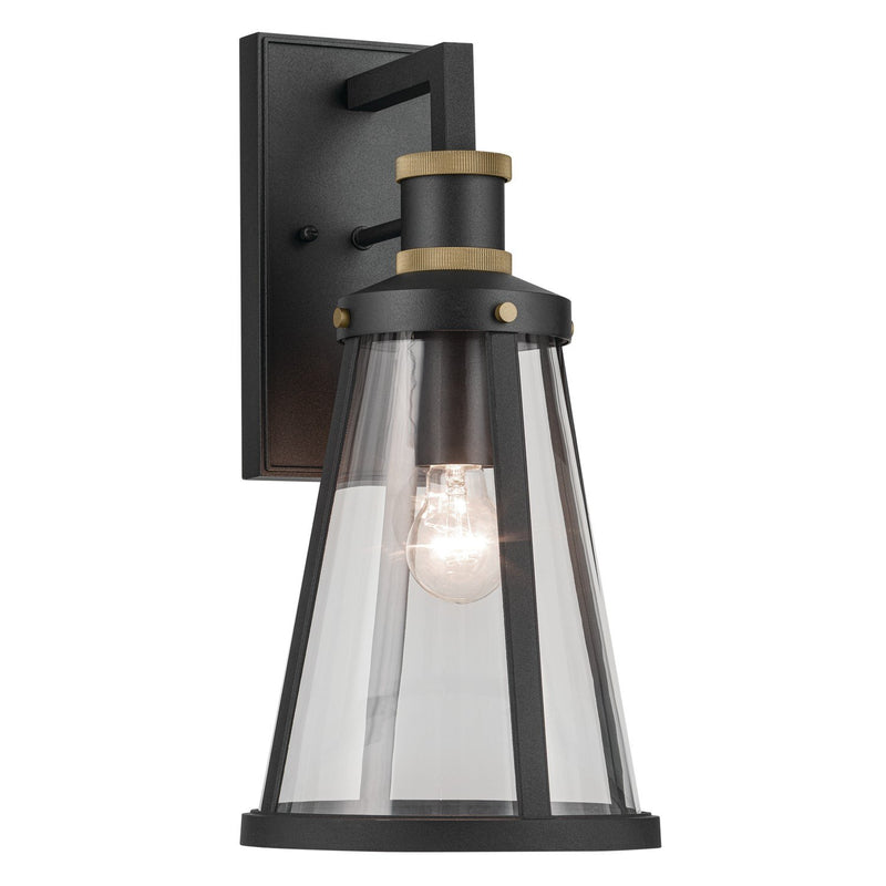Talman Medium Outdoor Wall Lantern in Textured Black