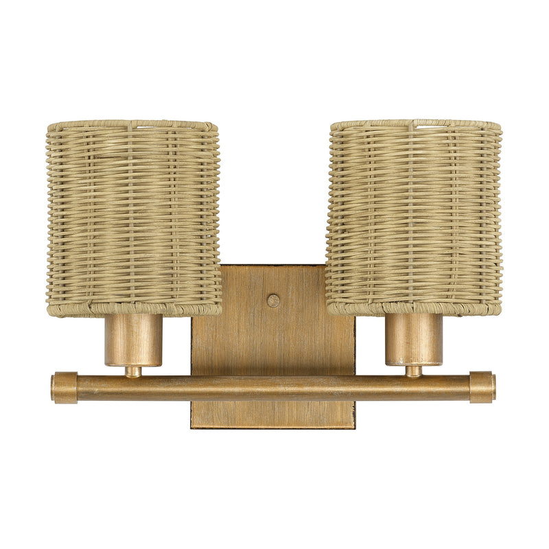 Weavington 2-Light Bath Vanity Light in Antique Gold Leaf