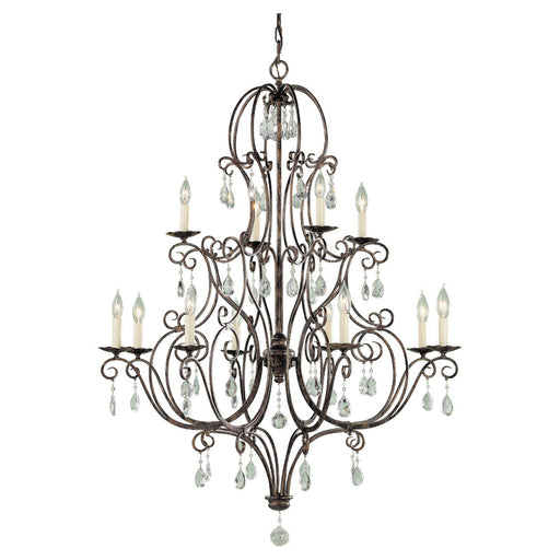 Chateau 12 Light Chandelier in Mocha Bronze