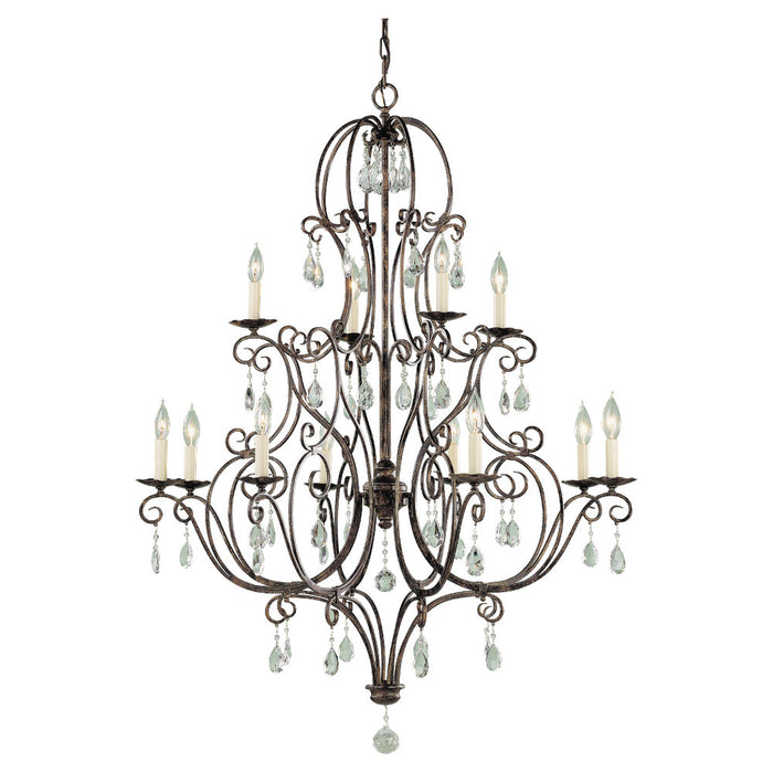 Chateau 12 Light Chandelier in Mocha Bronze