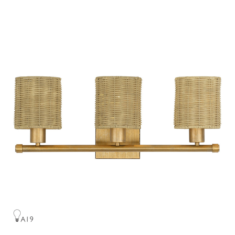Weavington 3-Light Bath Vanity Light in Antique Gold Leaf