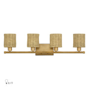 Weavington 4-Light Large Bath Vanity Light in Antique Gold Leaf