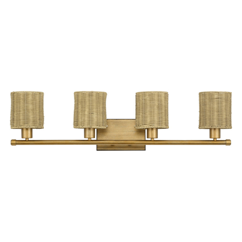 Weavington 4-Light Large Bath Vanity Light in Antique Gold Leaf