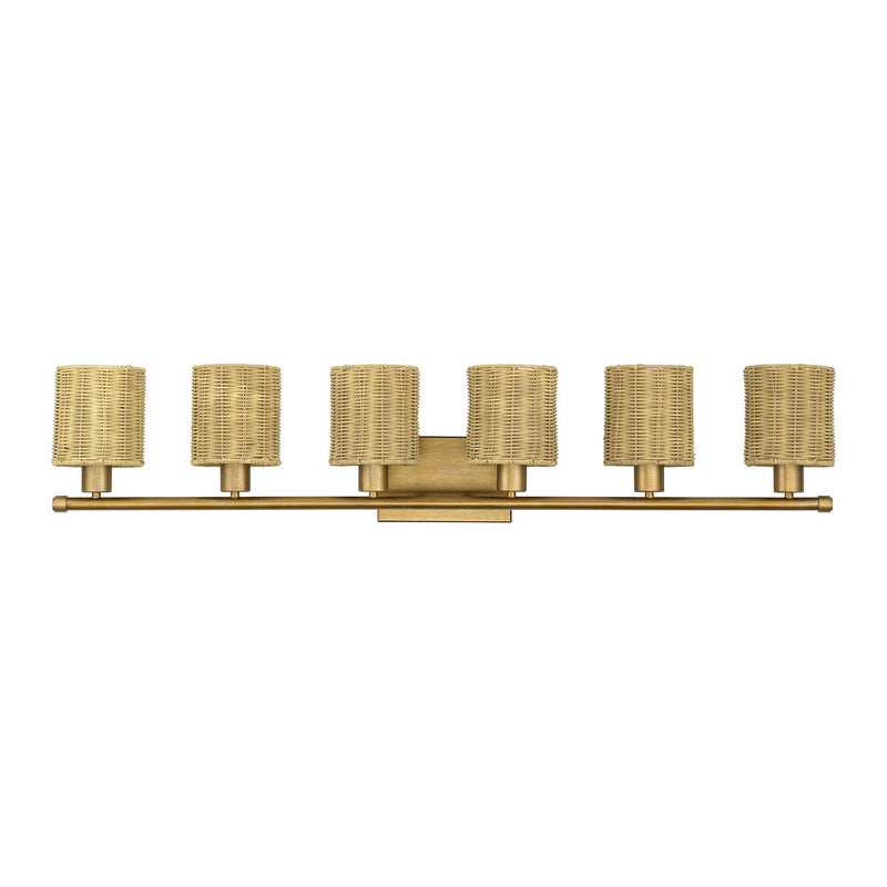 Weavington 6-Light Extra Large Bath Vanity Light in Antique Gold Leaf