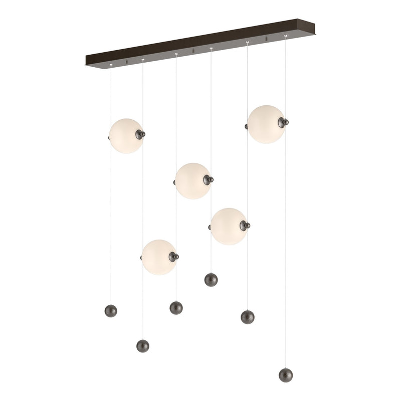 Abacus 5-Light LED Pendant in Oil Rubbed Bronze - 139050-LED-STND-14-GG0668 by Hubbardton Forge