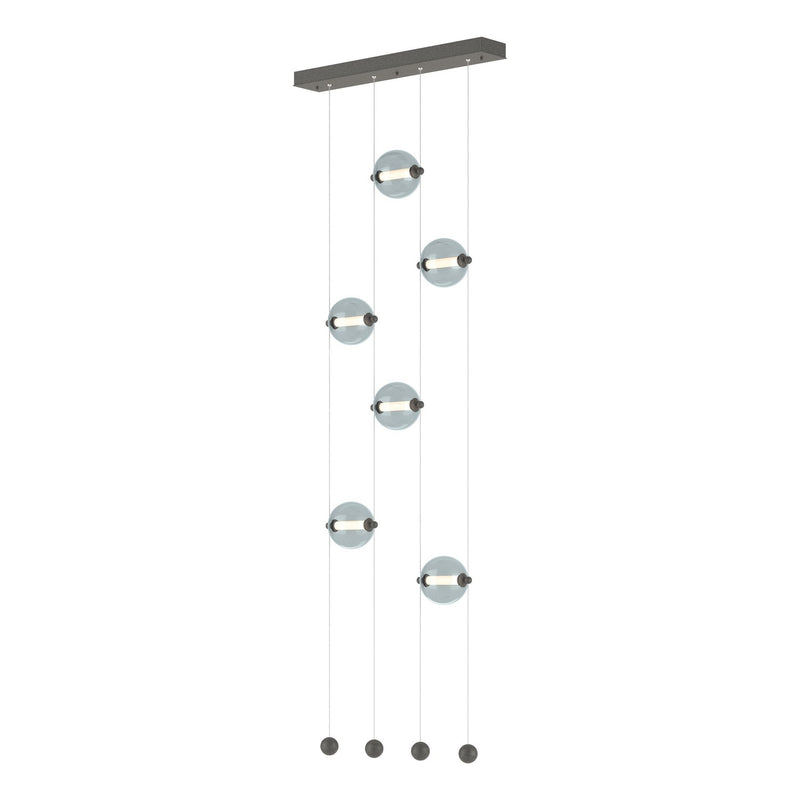 Abacus 6-Light Ceiling-to-Floor LED Pendant in Natural Iron - 139055-LED-STND-20-YL0668 by Hubbardton Forge